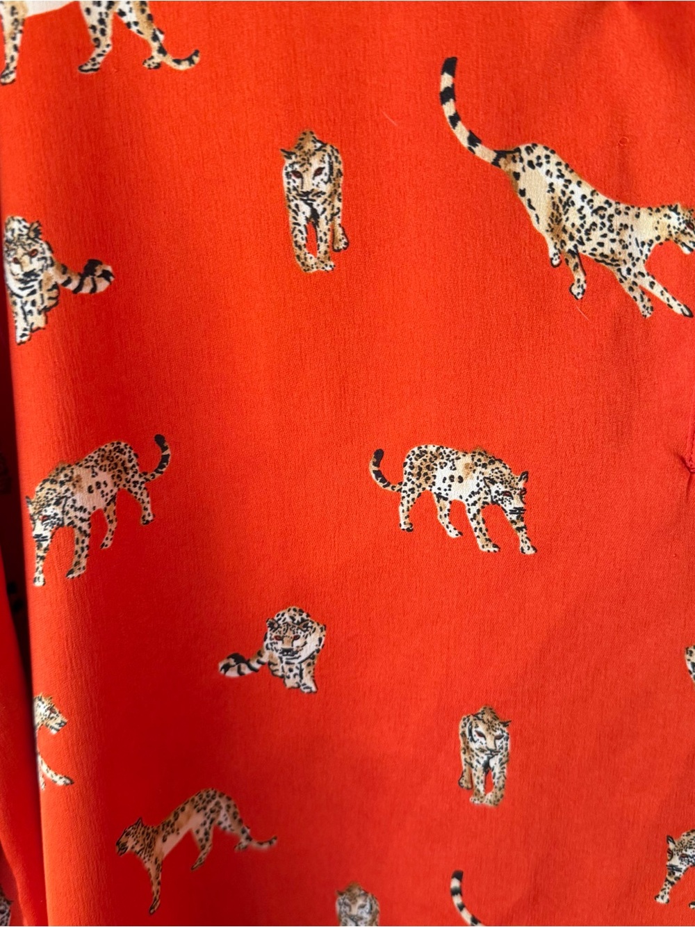 Chico’s Leopard Ruffle Neck Blouse - Picture 2 of 4